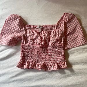 BCBGeneration Women’s Small Pink Gingham Top